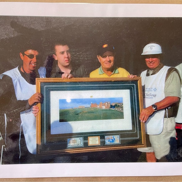 PATRICK DRICKEY SIGNED FRAMED PRINT GOLF JACK NICKLAUS ST. ANDREWS 2005 OPEN - Picture 2 of 15